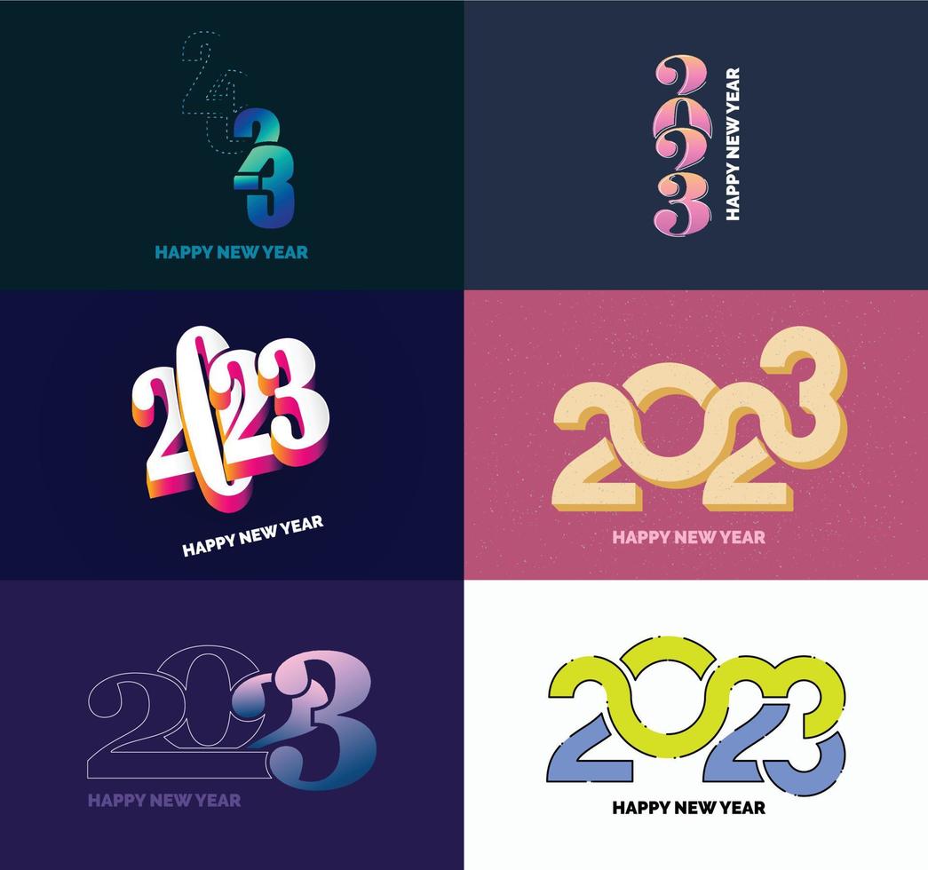 Big Set of 2023 Happy New Year logo text design 2023 number design template vector