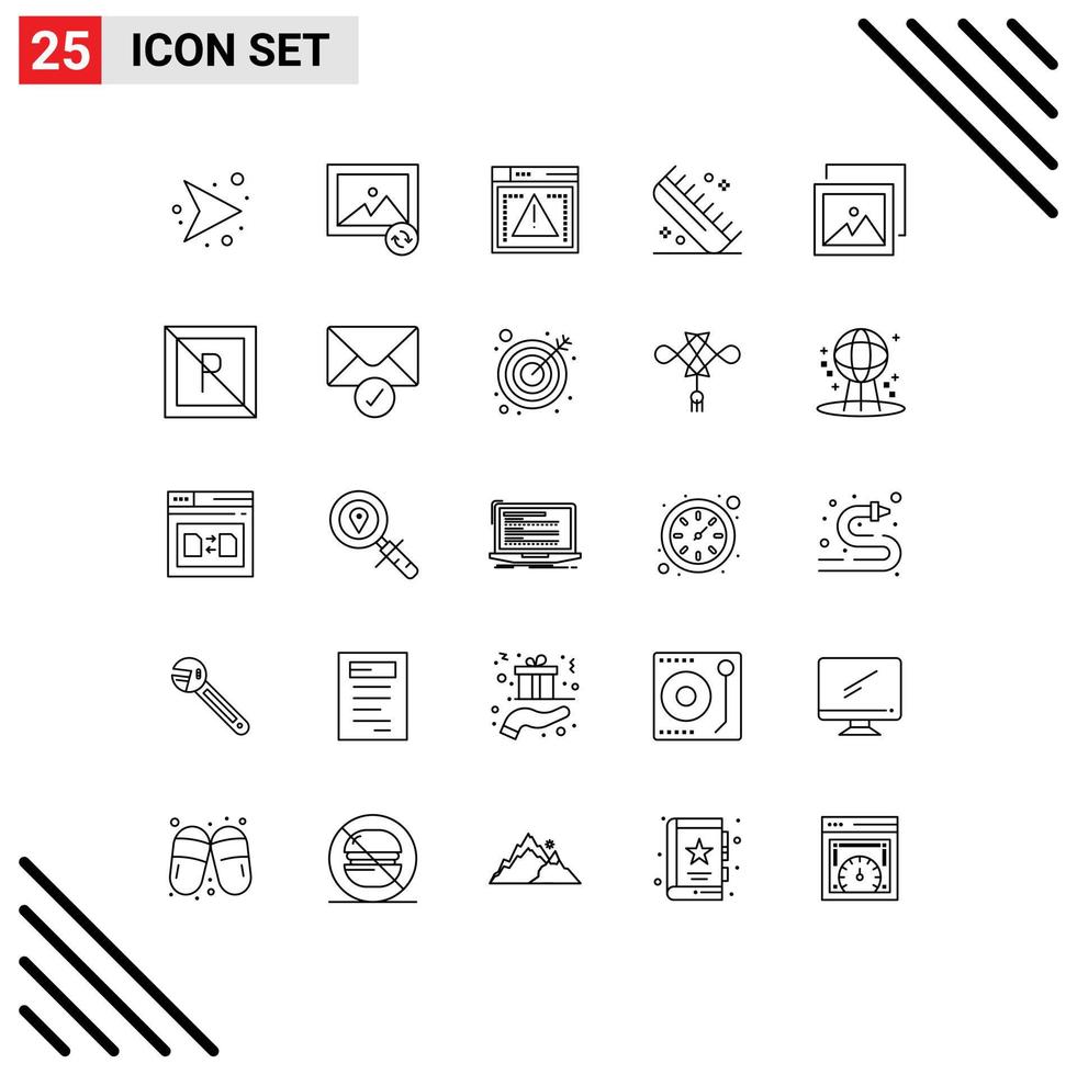 Set of 25 Modern UI Icons Symbols Signs for gallery salon computing hairdressing comb Editable Vector Design Elements