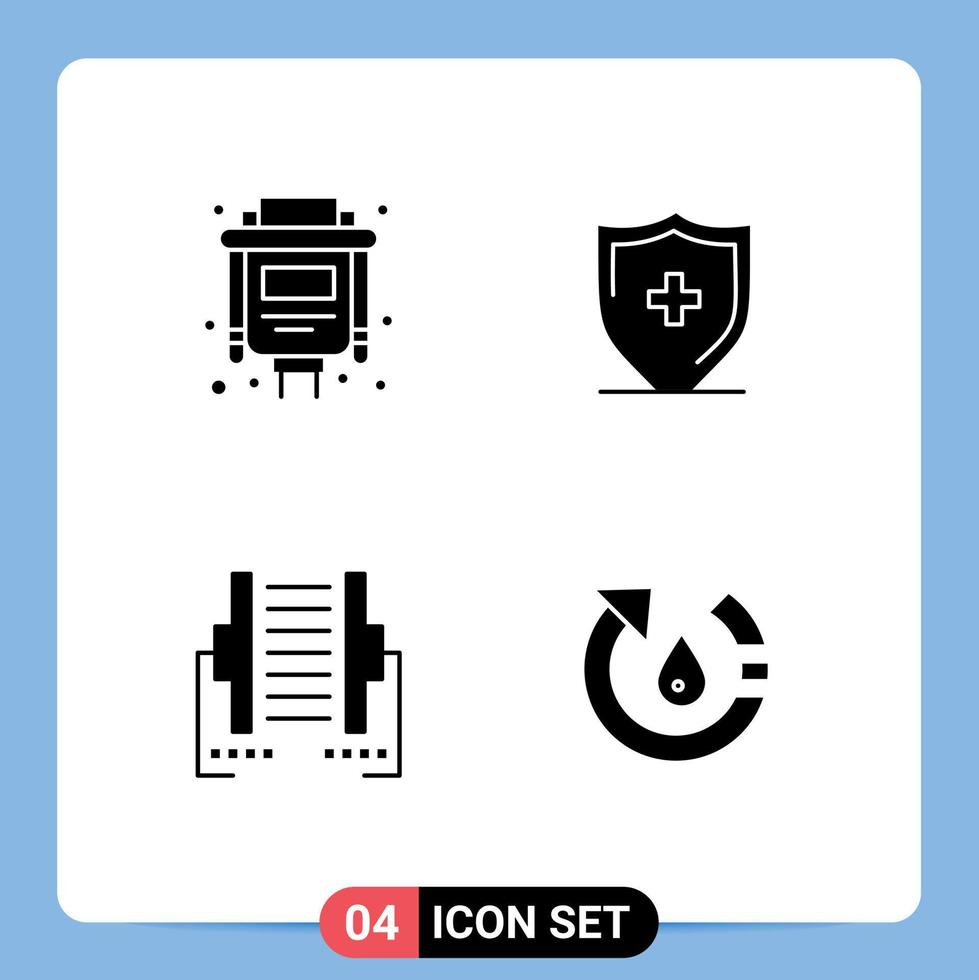 Universal Solid Glyphs Set for Web and Mobile Applications cable data hospital shield transfer Editable Vector Design Elements