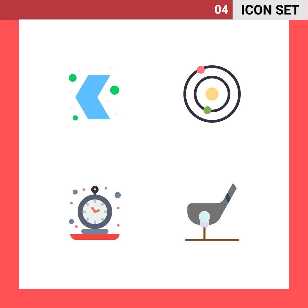 4 Universal Flat Icons Set for Web and Mobile Applications arrow clock multimedia system retro Editable Vector Design Elements