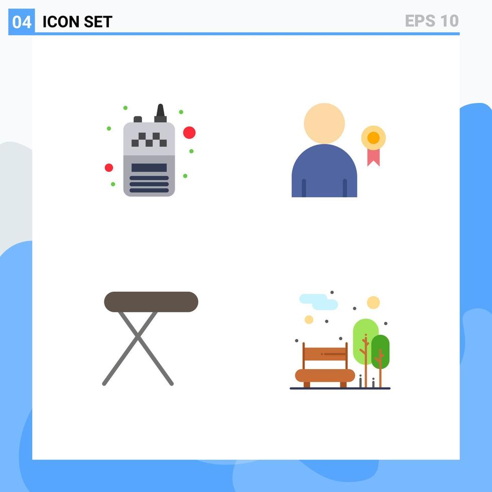 4 Flat Icon concept for Websites Mobile and Apps phone home wireless decoration table Editable Vector Design Elements