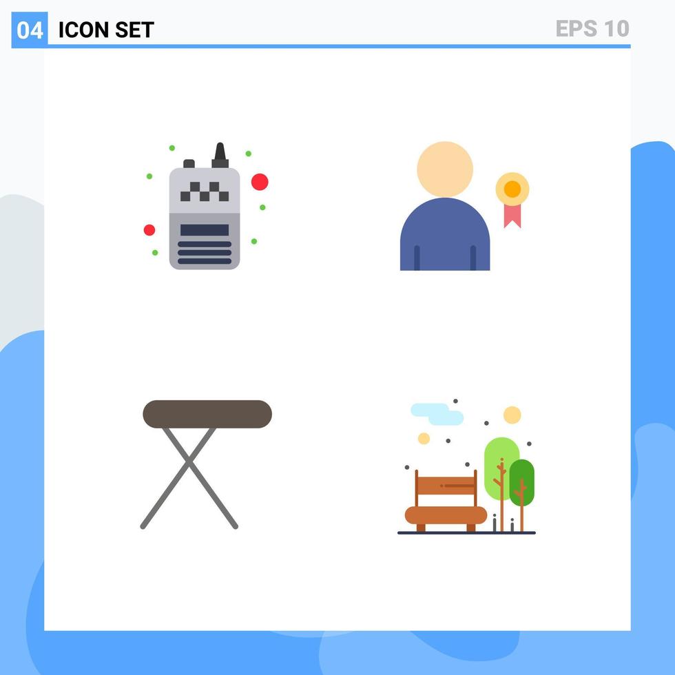 4 concepto de icono plano para sitios web móviles y aplicaciones teléfono casa decoración inalámbrica mesa elementos de diseño vectorial editables vector