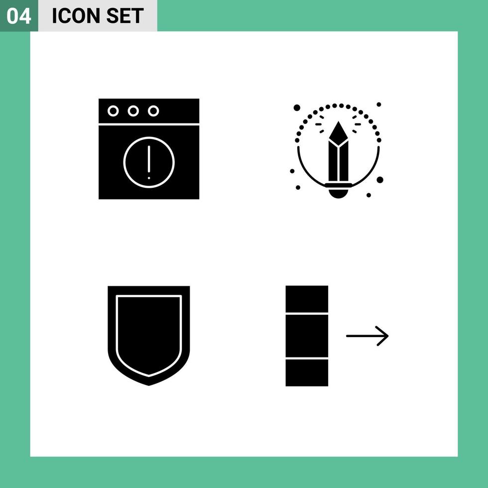 Set of Modern UI Icons Symbols Signs for alert column creative protection export Editable Vector Design Elements