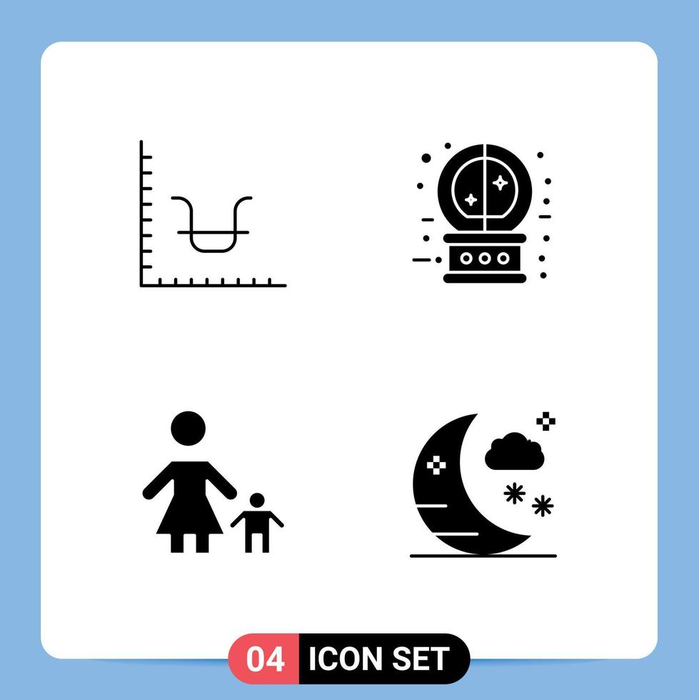 4 Universal Solid Glyph Signs Symbols of business family marketing halloween mom Editable Vector Design Elements