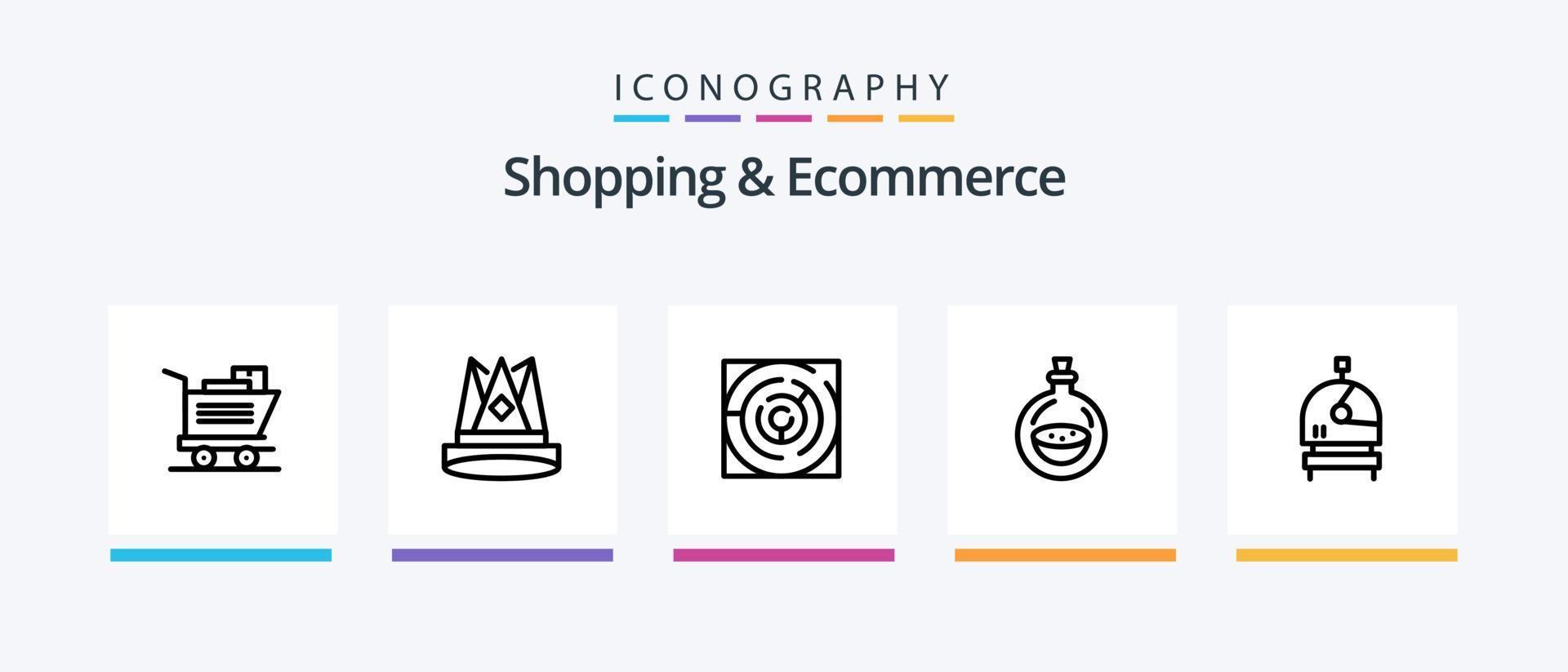 Shopping And Ecommerce Line 5 Icon Pack Including medal. shopping. contact. store. online. Creative Icons Design vector