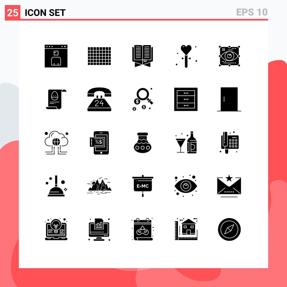 Set of 25 Modern UI Icons Symbols Signs for stick heart quran event bookmark Editable Vector Design Elements