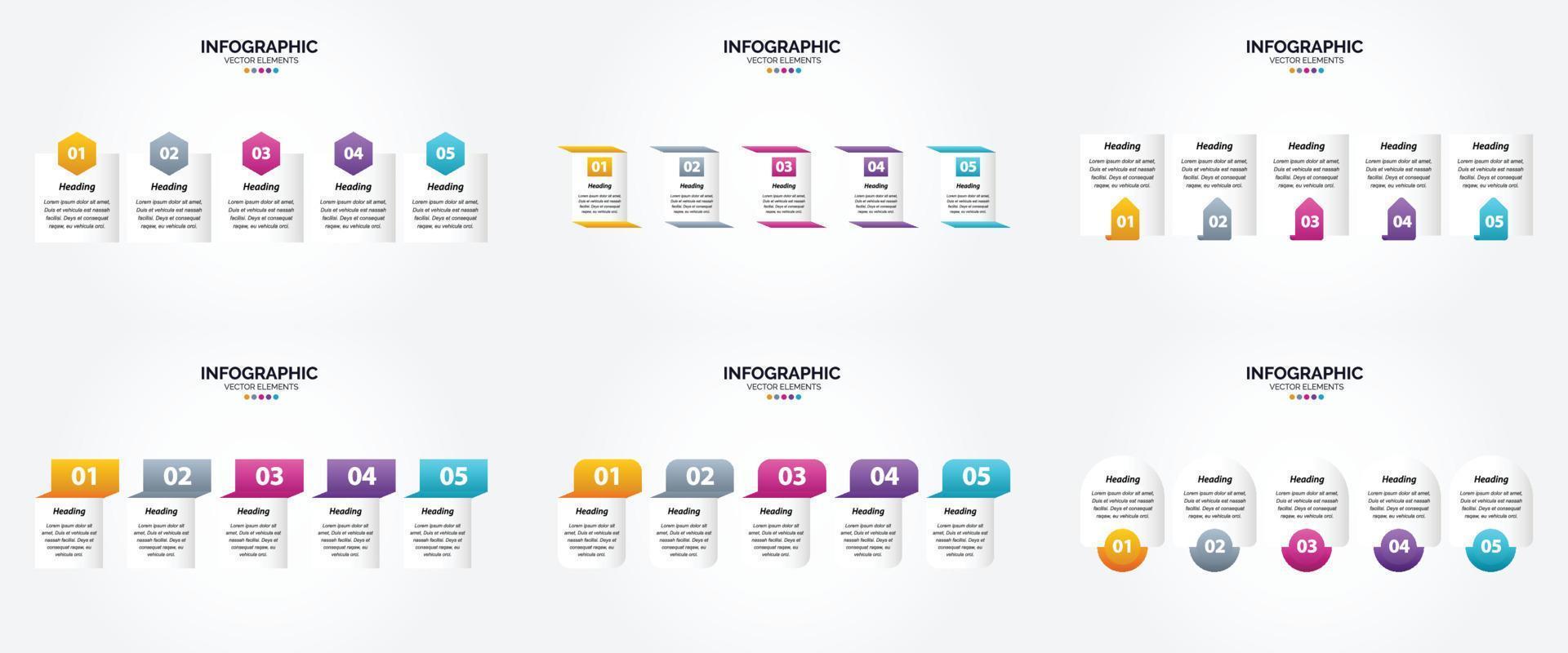 ilustración vectorial infografía conjunto de diseño plano para folleto publicitario y revista vector