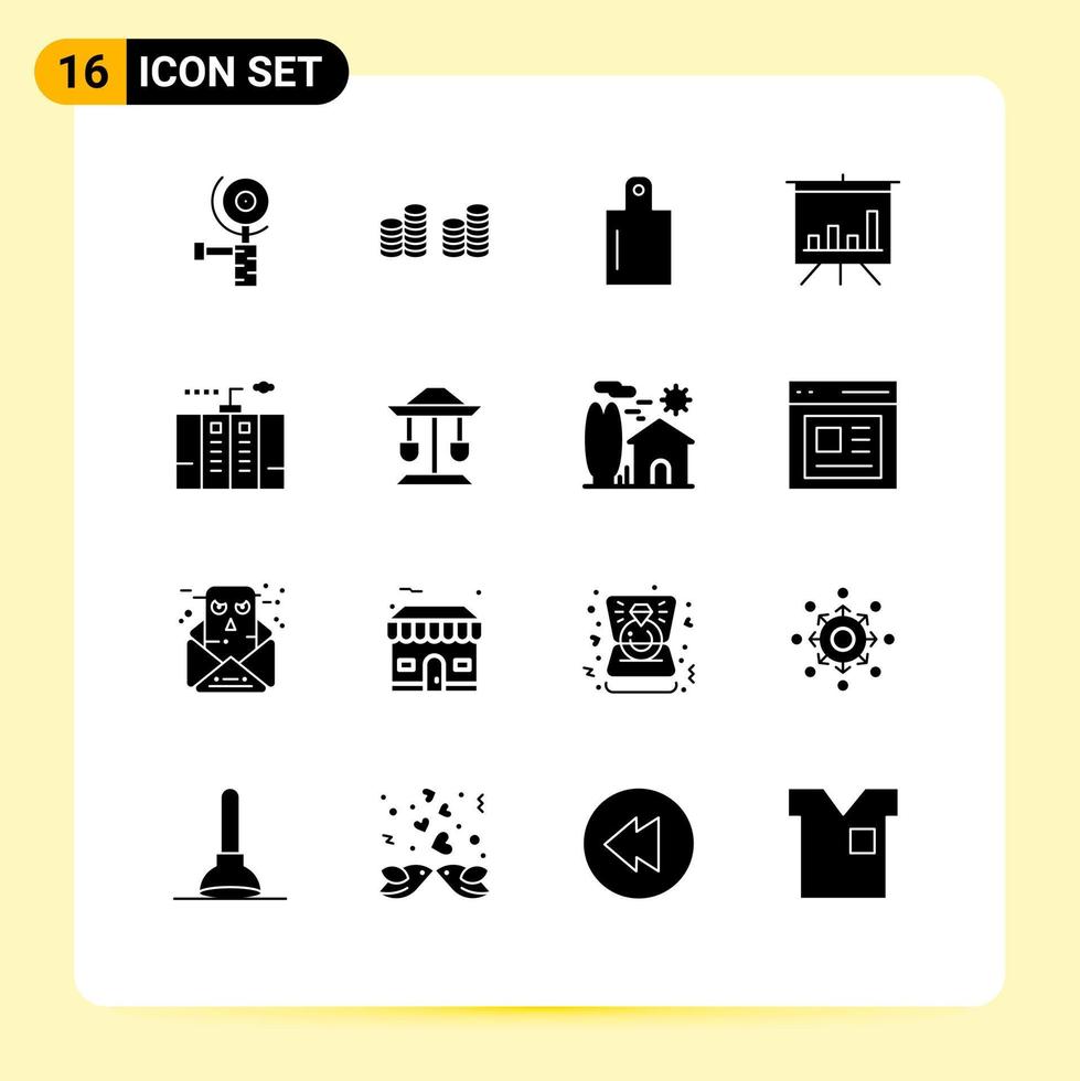 16 Creative Icons Modern Signs and Symbols of well power analytics generator emergency Editable Vector Design Elements