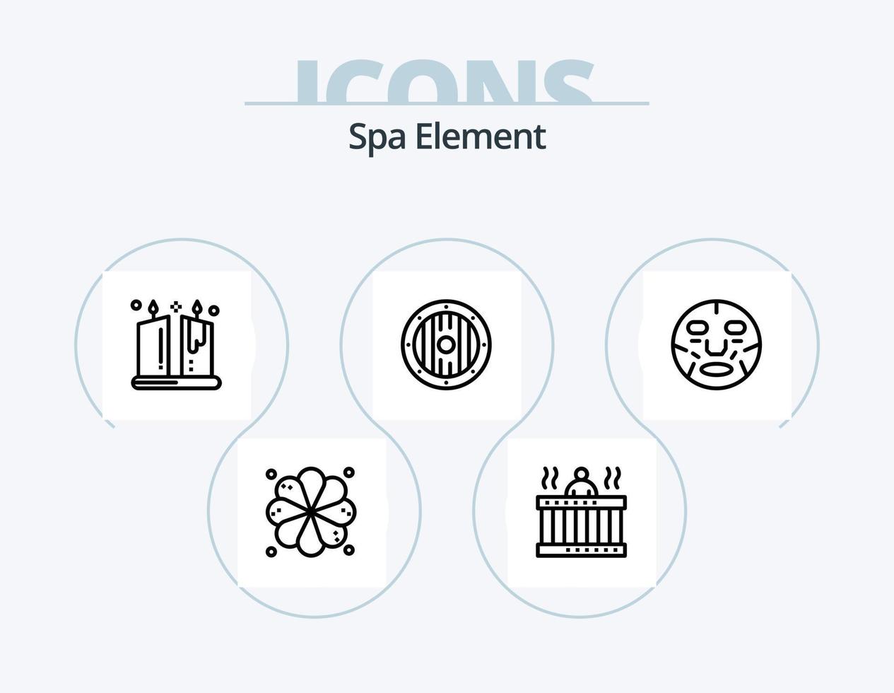 Spa Element Line Icon Pack 5 Icon Design. comfortable. sticks. cosmetics. spa. incense vector