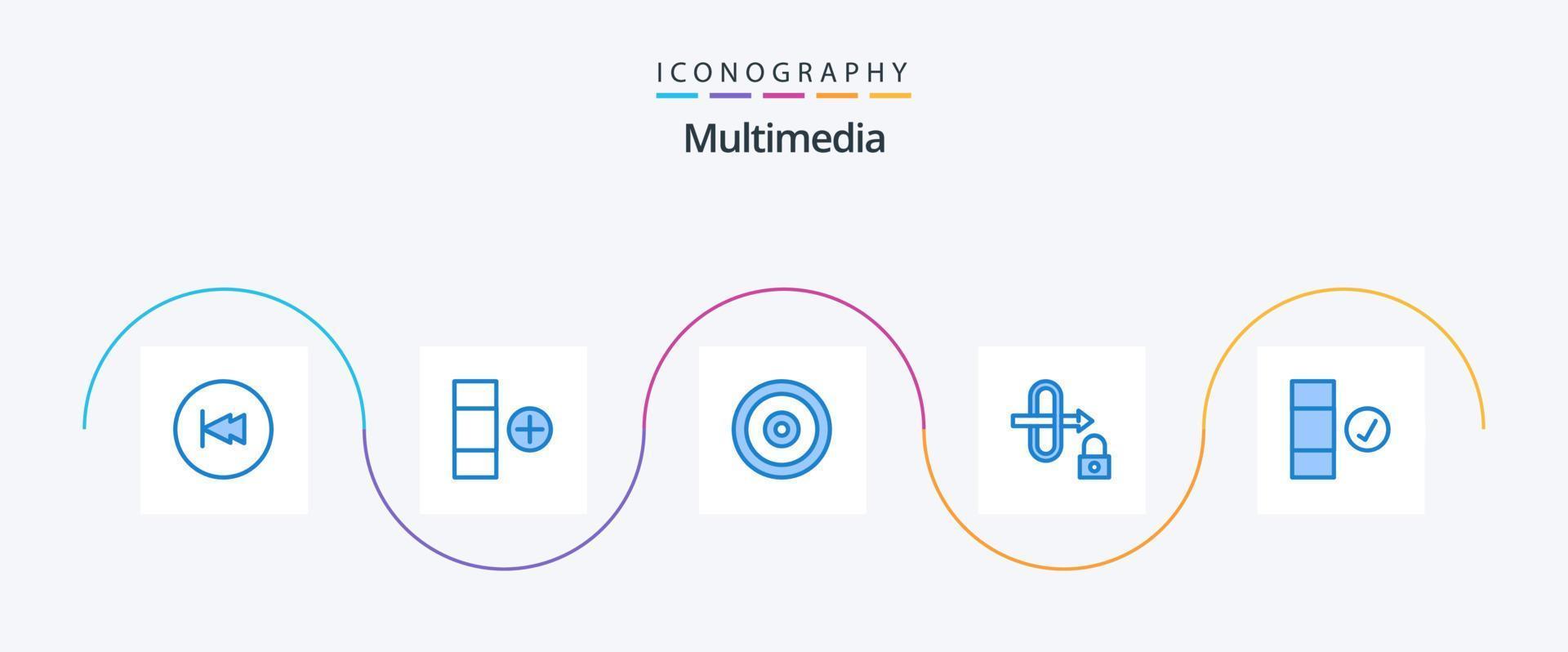 Multimedia Blue 5 Icon Pack Including data. check. mobile. security. gateway vector