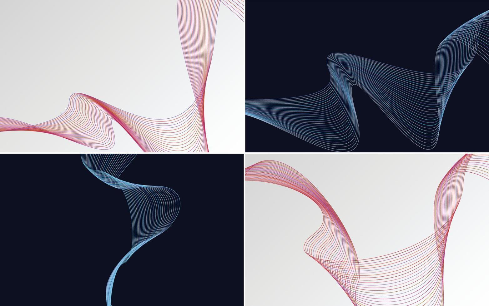 Collection of geometric minimal lines pattern set vector