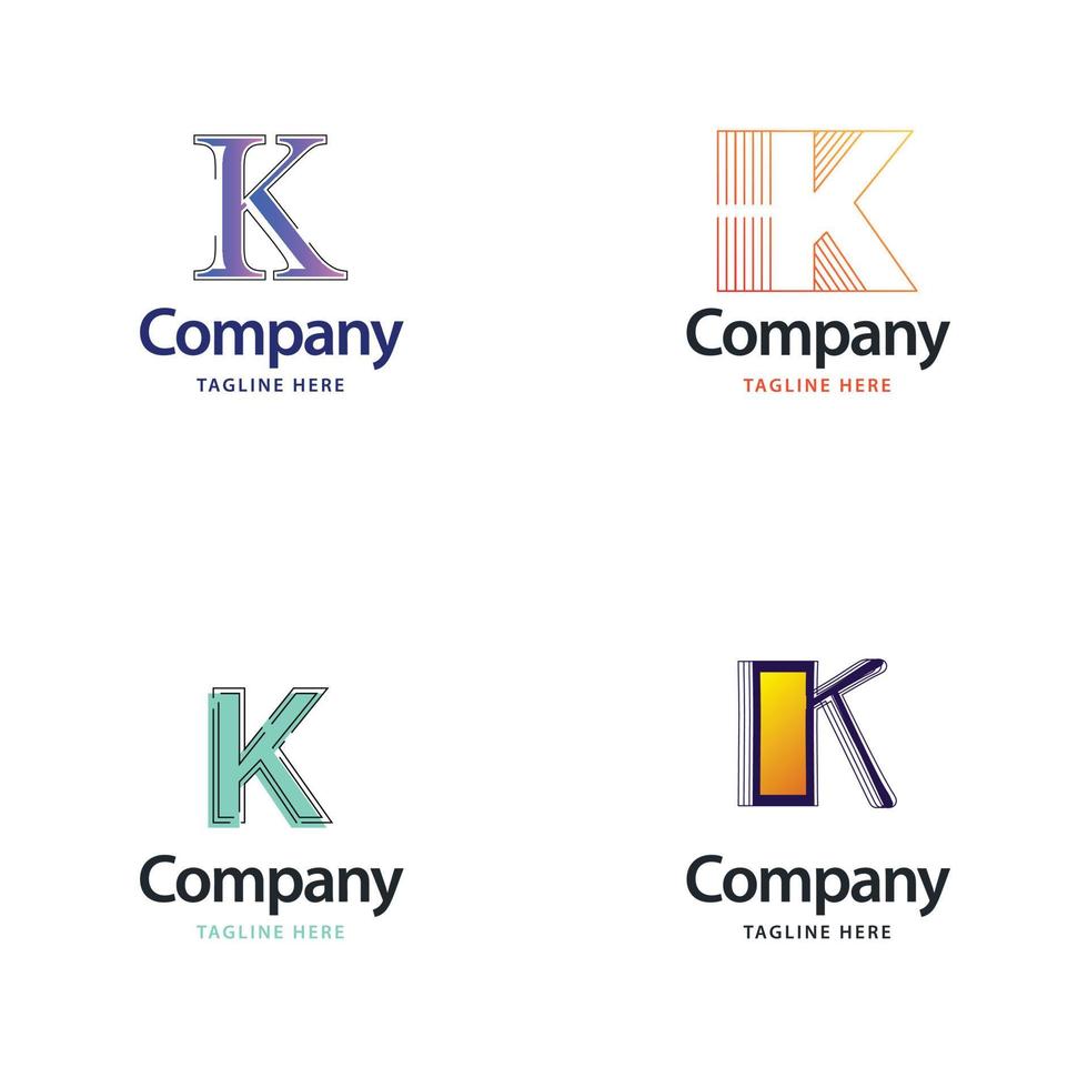 letra k diseño de paquete de logotipos grandes diseño de logotipos modernos y creativos para su negocio vector