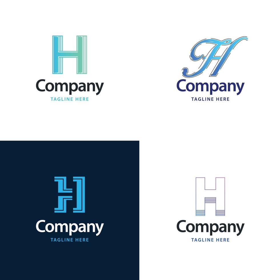 Letter H Big Logo Pack Design Creative Modern logos design for your business vector