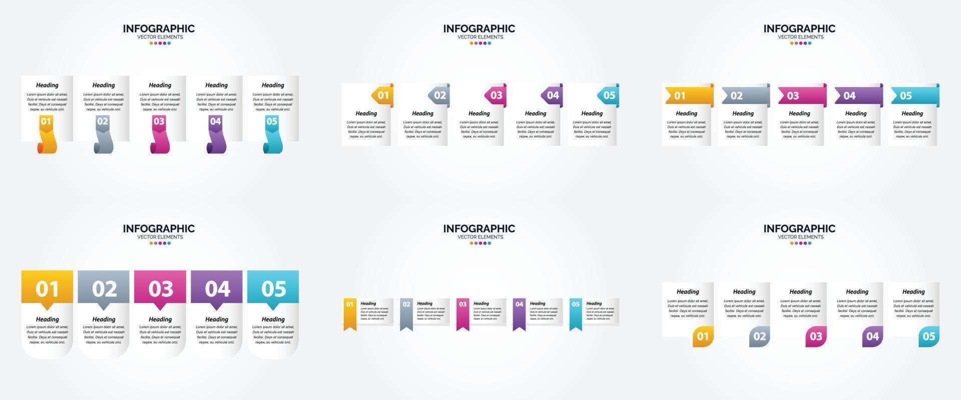 ilustración vectorial infografía conjunto de diseño plano para folleto publicitario y revista vector