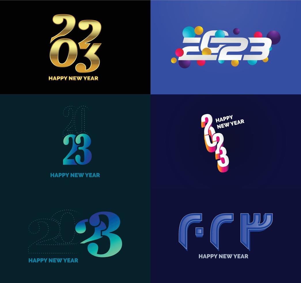 Big Set of 2023 Happy New Year logo text design 2023 number design template vector