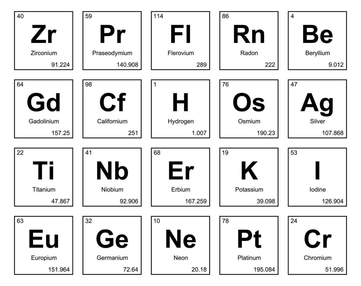 20 Preiodic table of the elements Icon Pack Design 18613982 Vector Art ...