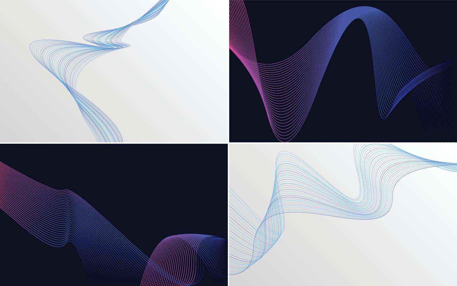 Collection of geometric minimal lines pattern set vector