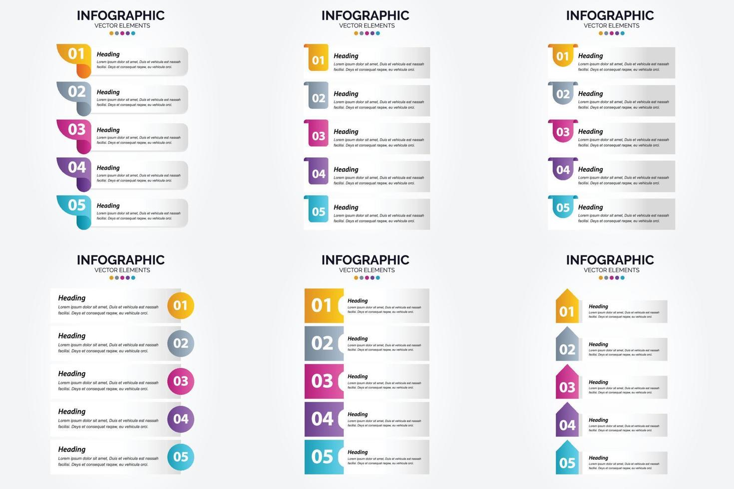 ilustración vectorial infografía conjunto de diseño plano para folleto publicitario y revista vector