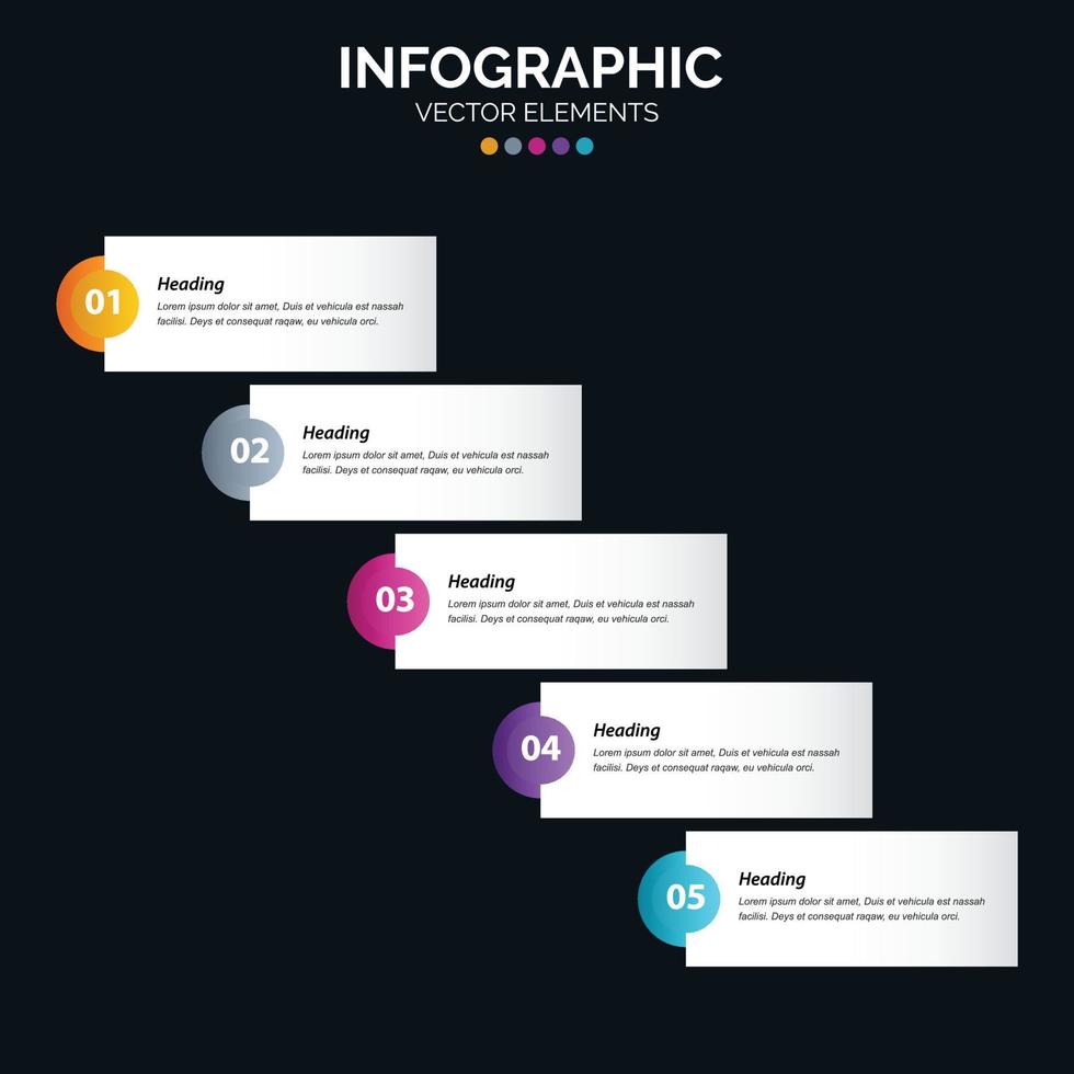 5 Steps Infographics design vector and marketing can be used for workflow layout