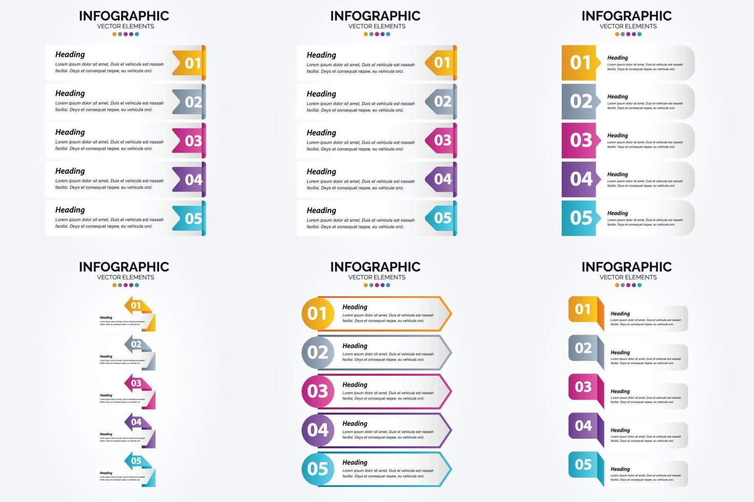 ilustración vectorial infografía conjunto de diseño plano para folleto publicitario y revista vector