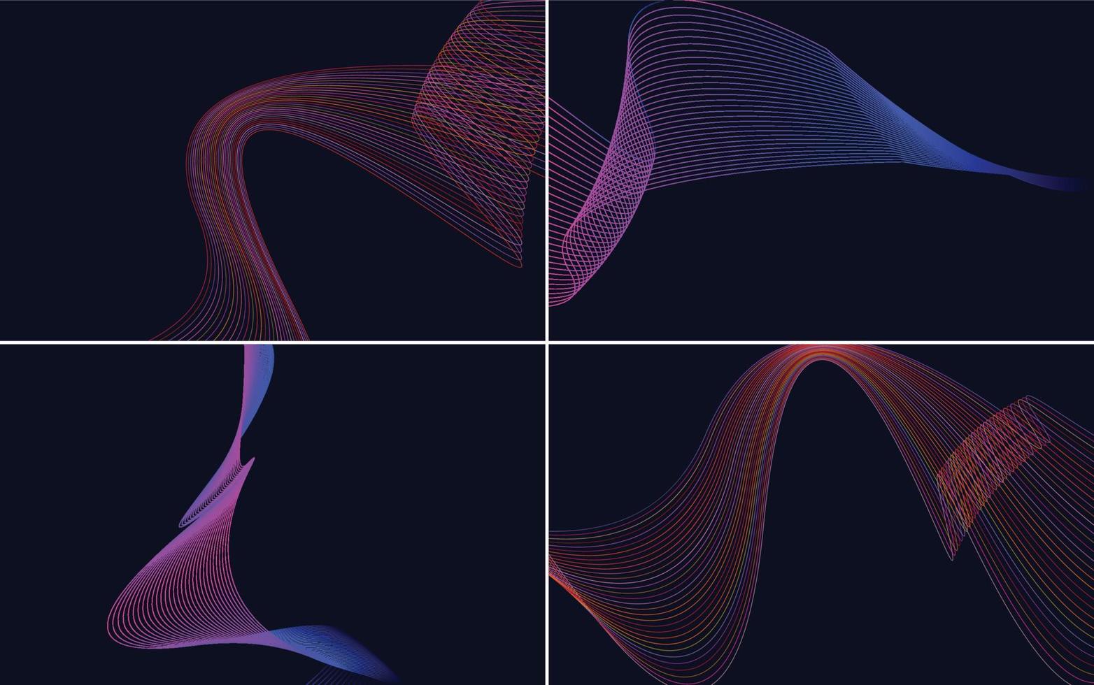 Collection of geometric minimal lines pattern set vector