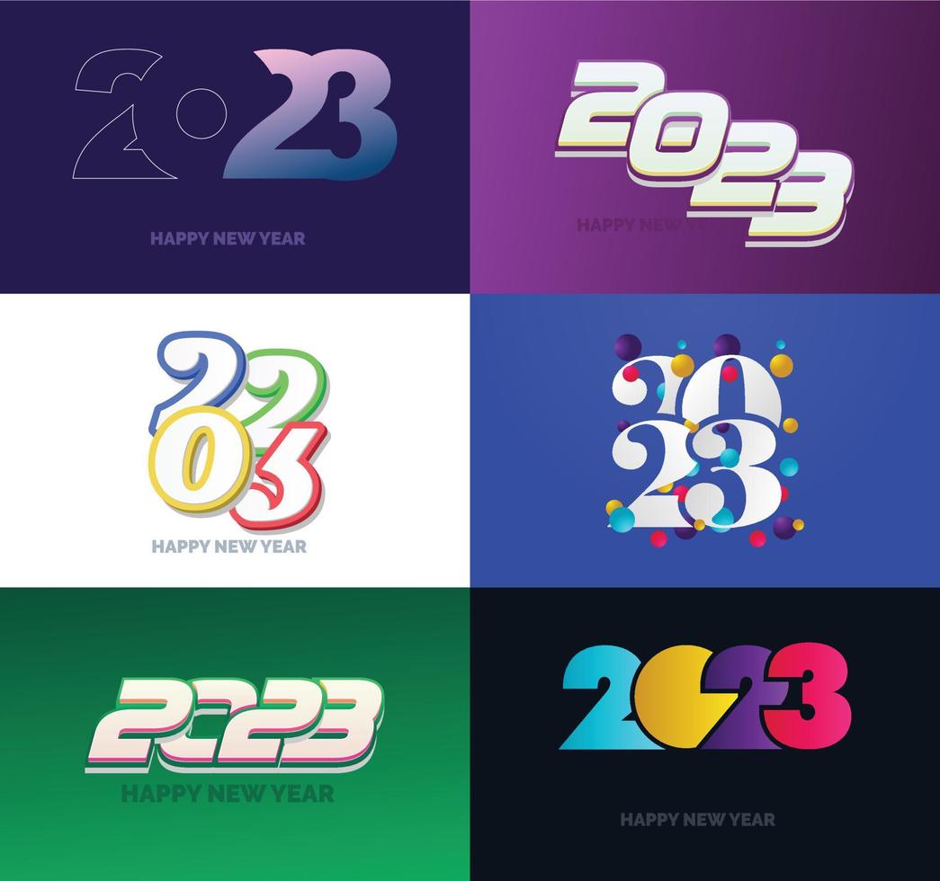 Big Set of 2023 Happy New Year logo text design 2023 number design template vector