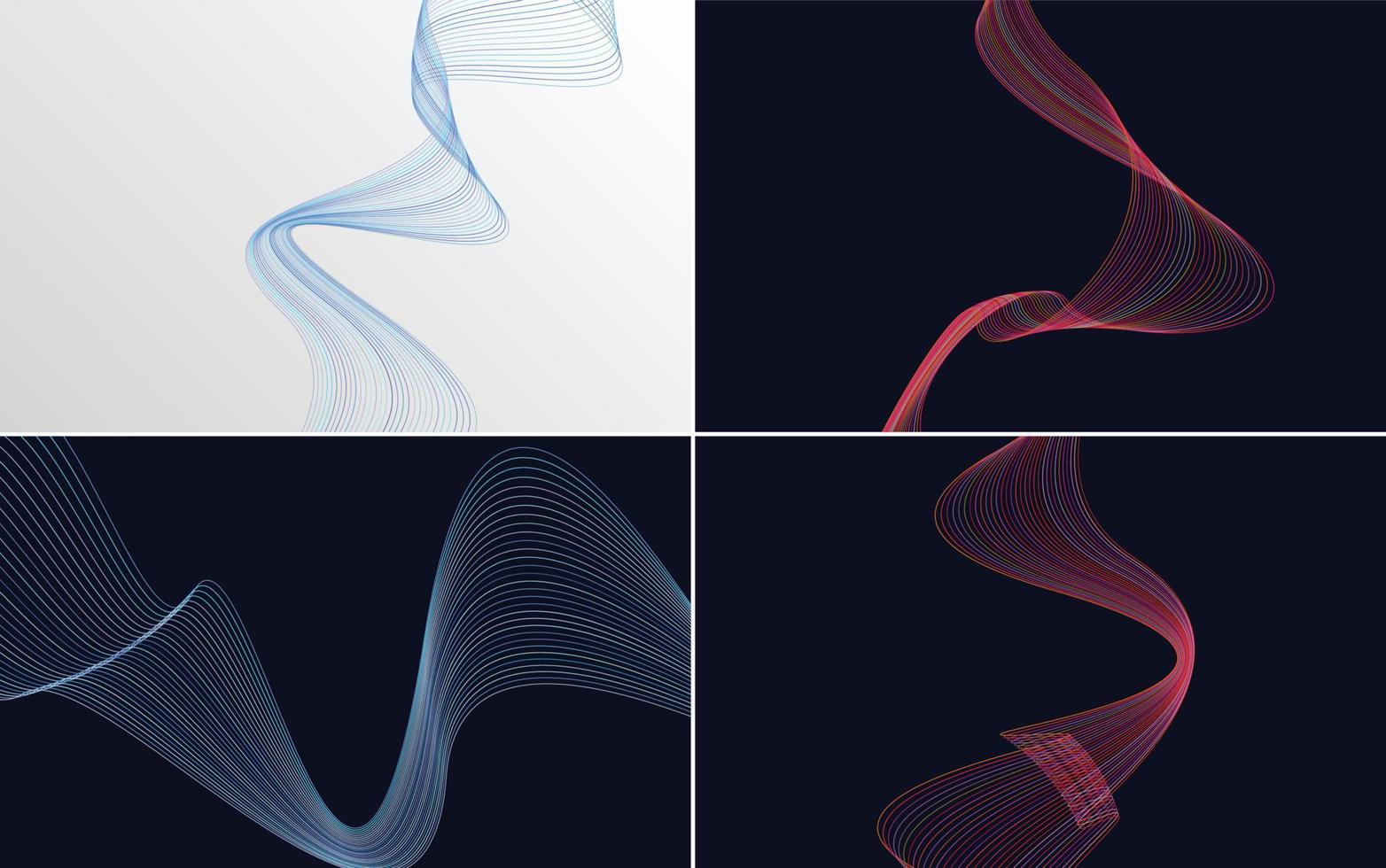 modern wave curve abstract presentation background Pack vector