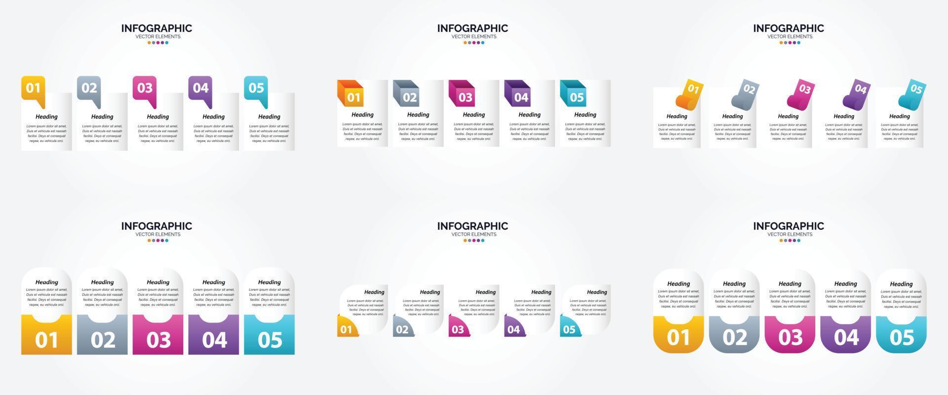 ilustración vectorial infografía conjunto de diseño plano para folleto publicitario y revista vector