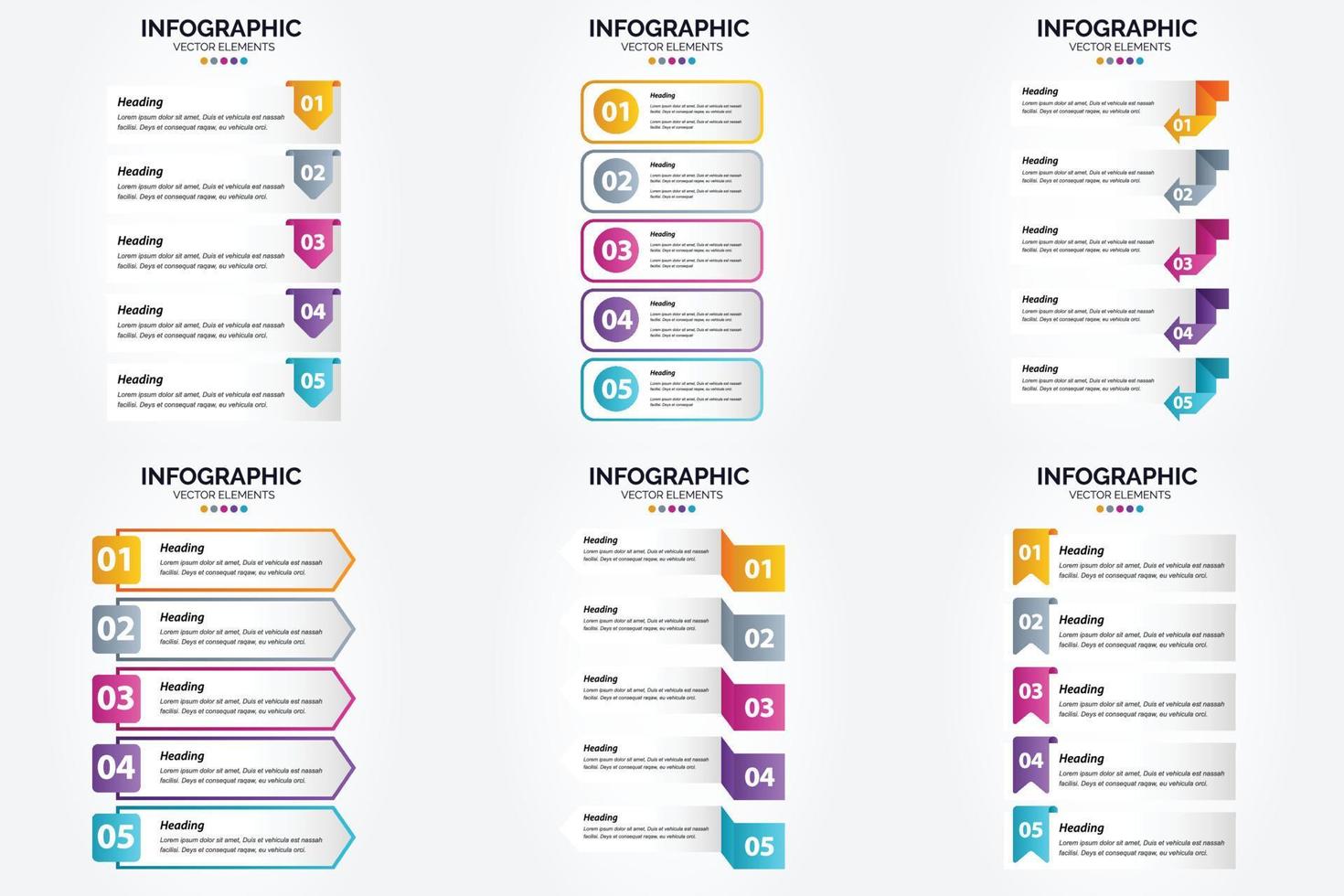 ilustración vectorial infografía conjunto de diseño plano para folleto publicitario y revista vector