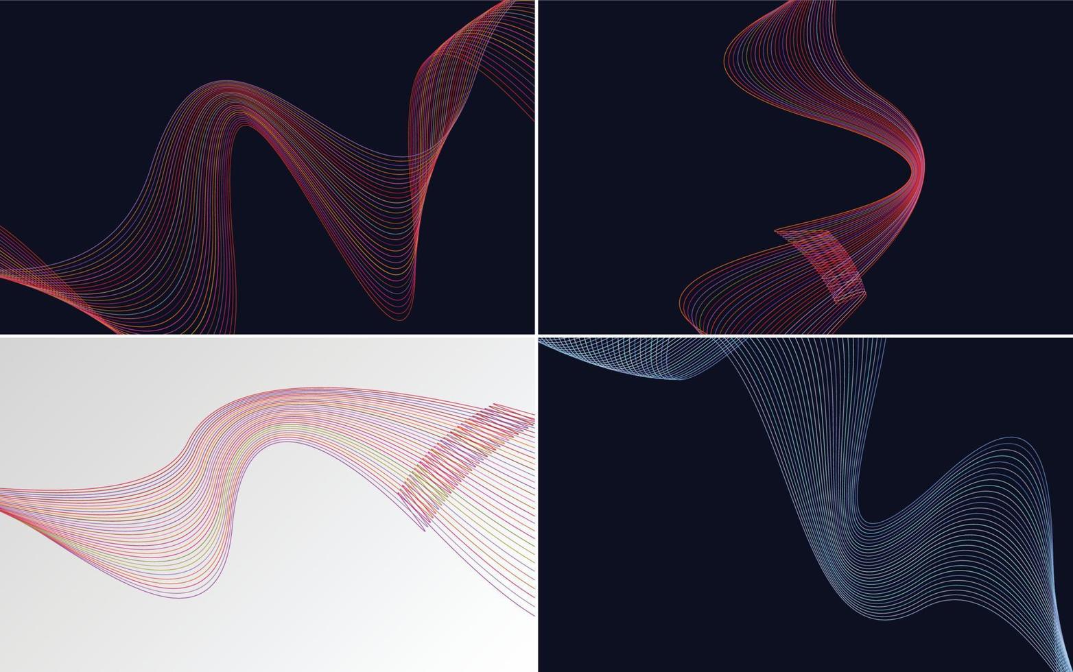 Collection of geometric minimal lines pattern set vector