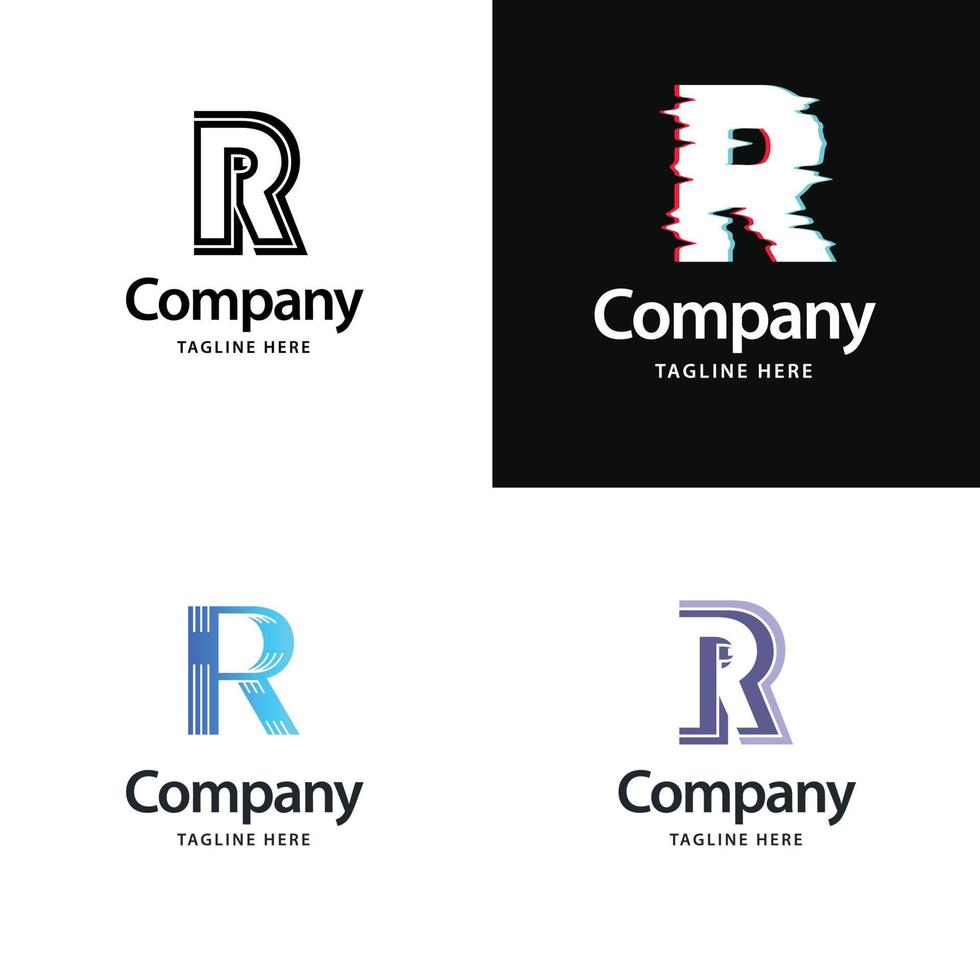 Letter R Big Logo Pack Design Creative Modern logos design for your business vector