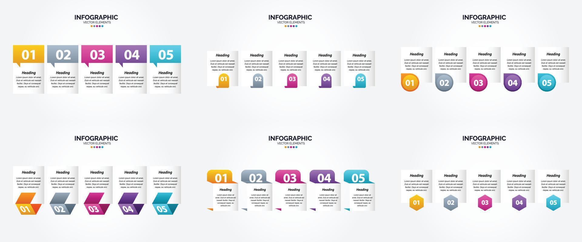 ilustración vectorial infografía conjunto de diseño plano para folleto publicitario y revista vector