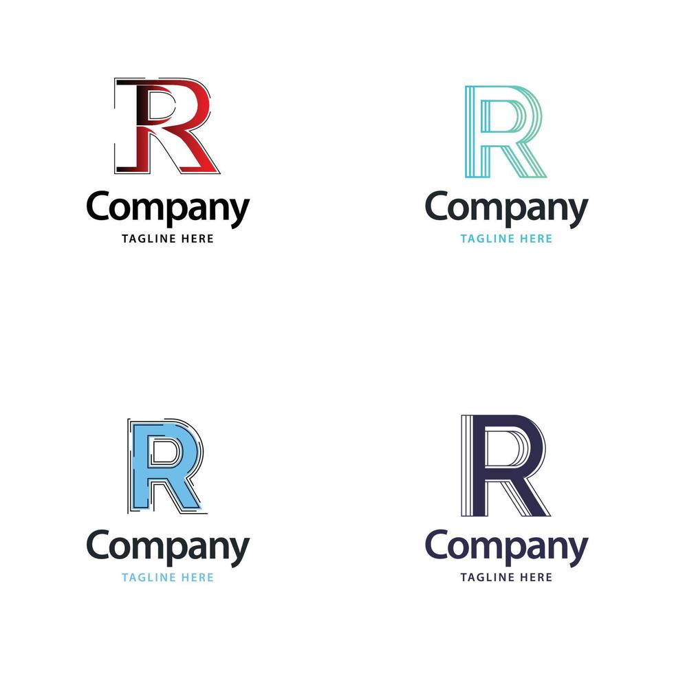 Letter R Big Logo Pack Design Creative Modern logos design for your business vector