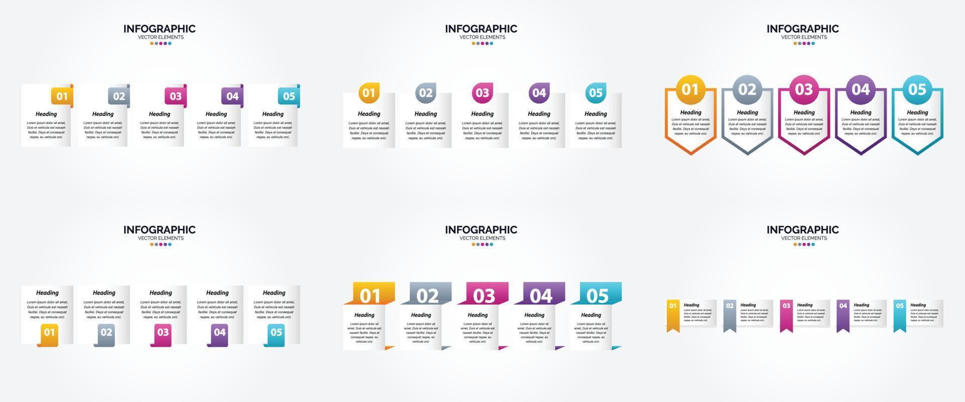 ilustración vectorial infografía conjunto de diseño plano para folleto publicitario y revista vector