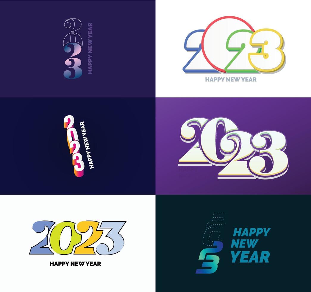 Big Set of 2023 Happy New Year logo text design 2023 number design template vector