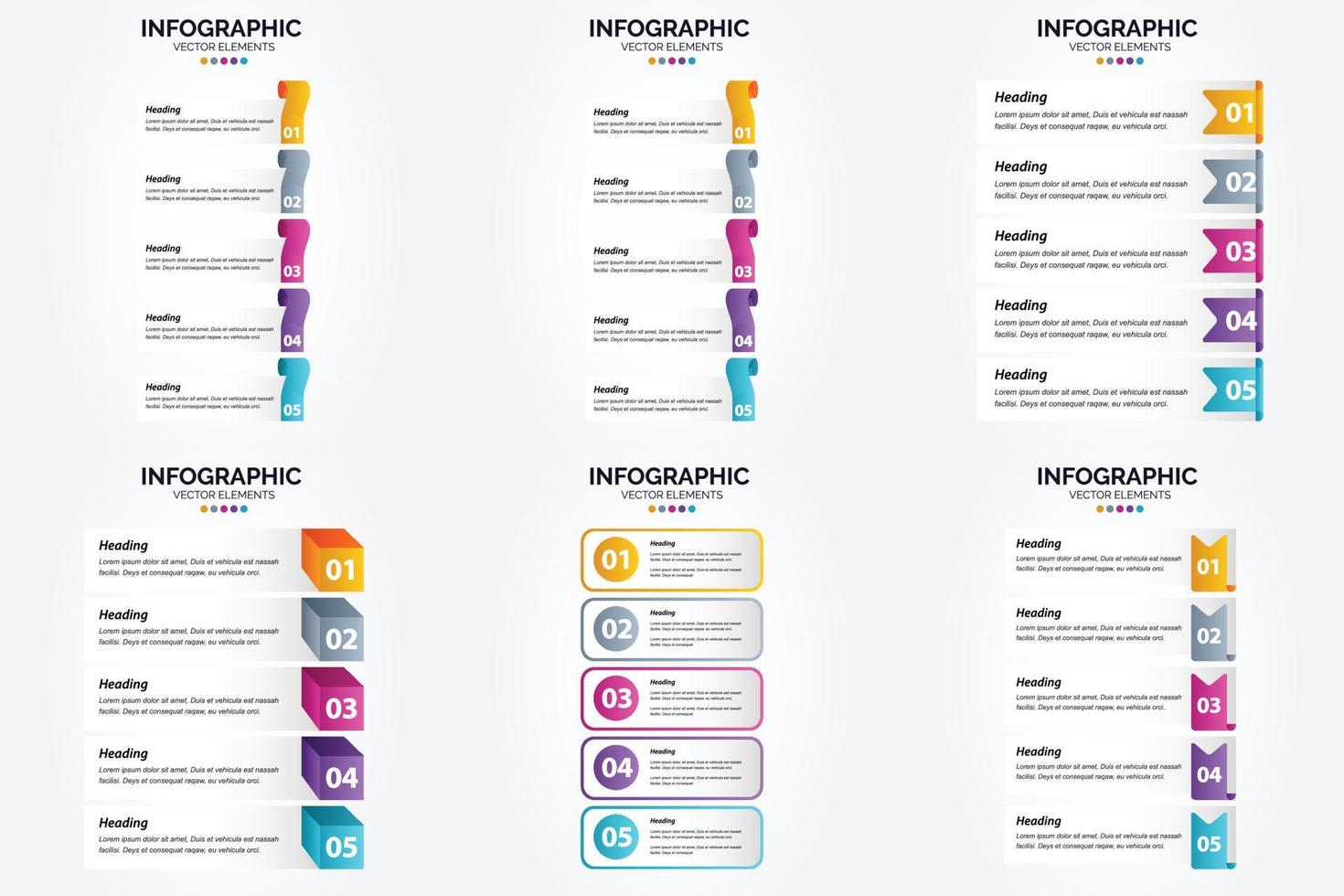 ilustración vectorial infografía conjunto de diseño plano para folleto publicitario y revista vector