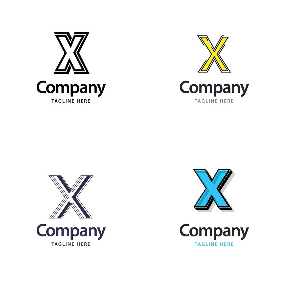 Letter X Big Logo Pack Design Creative Modern logos design for your business vector