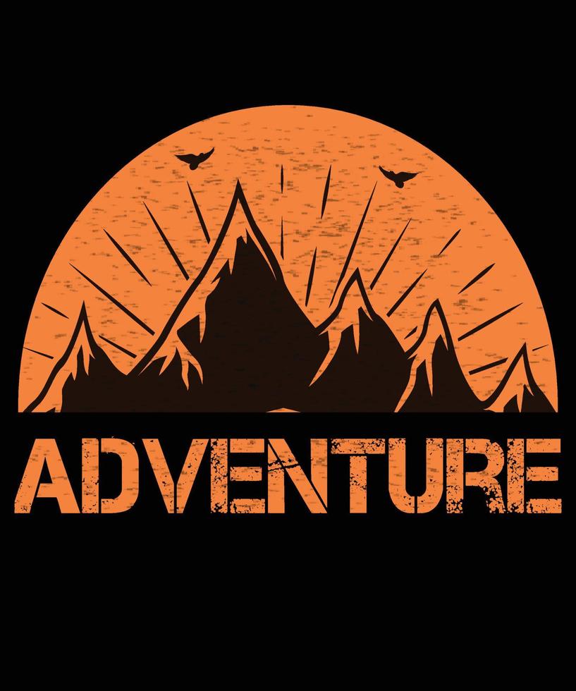 diseño de camiseta de aventura vector