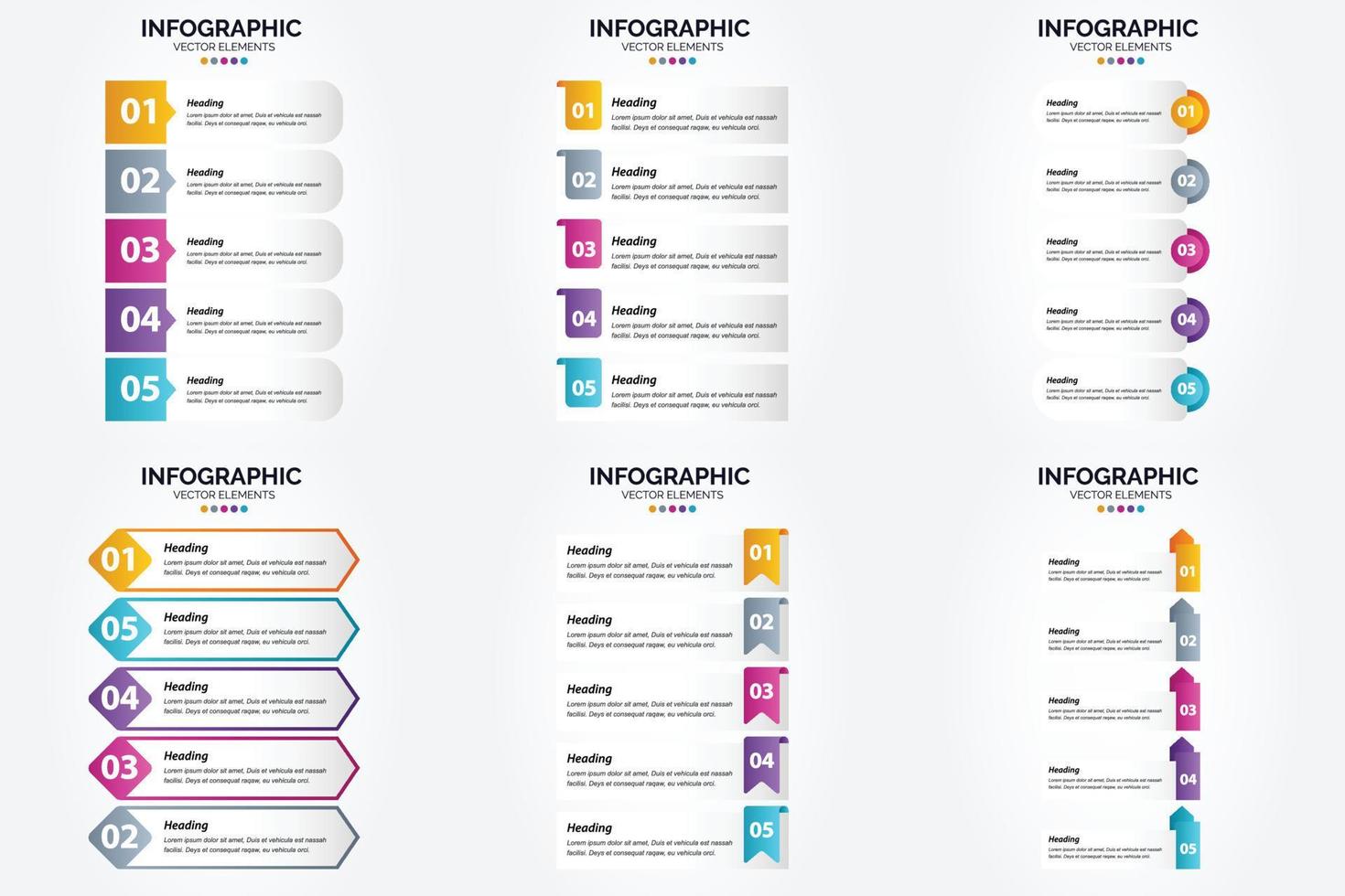 ilustración vectorial infografía conjunto de diseño plano para folleto publicitario y revista vector