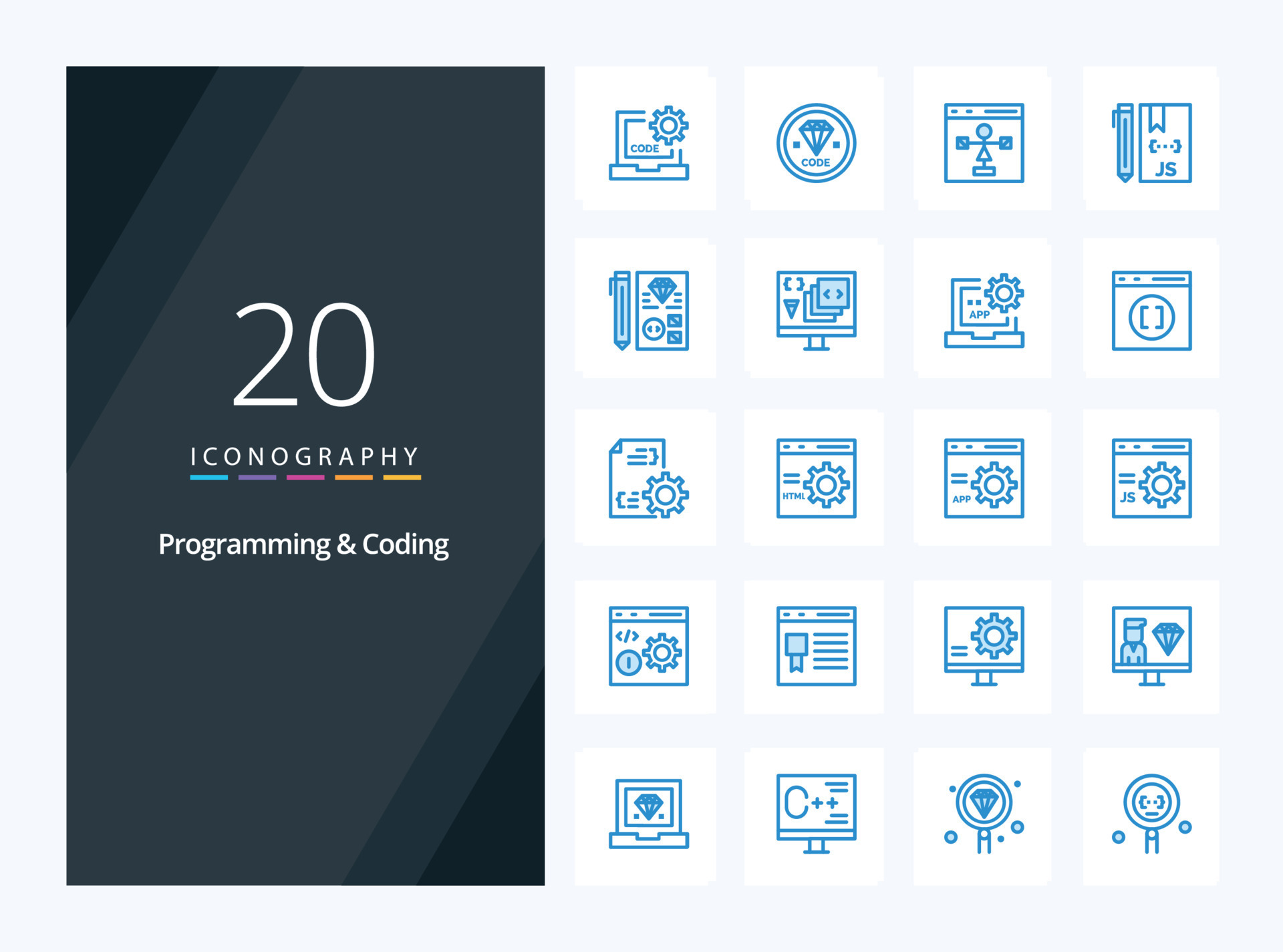 20 Programming And Coding Blue Color icon for presentation 18642565 ...