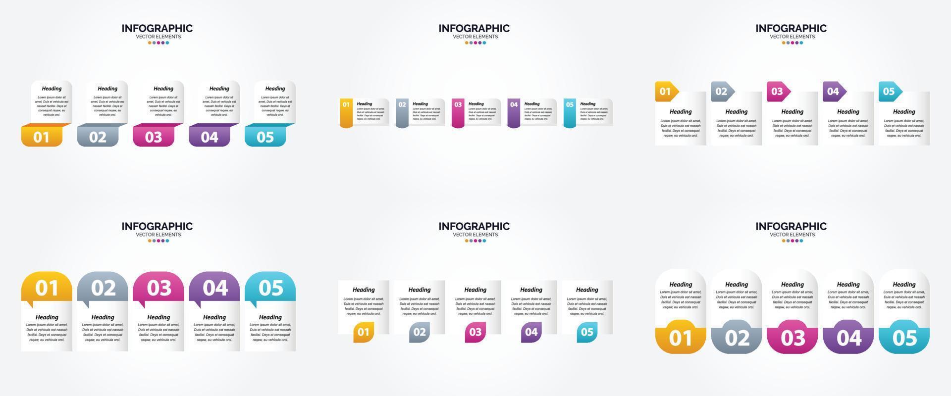 ilustración vectorial infografía conjunto de diseño plano para folleto publicitario y revista vector