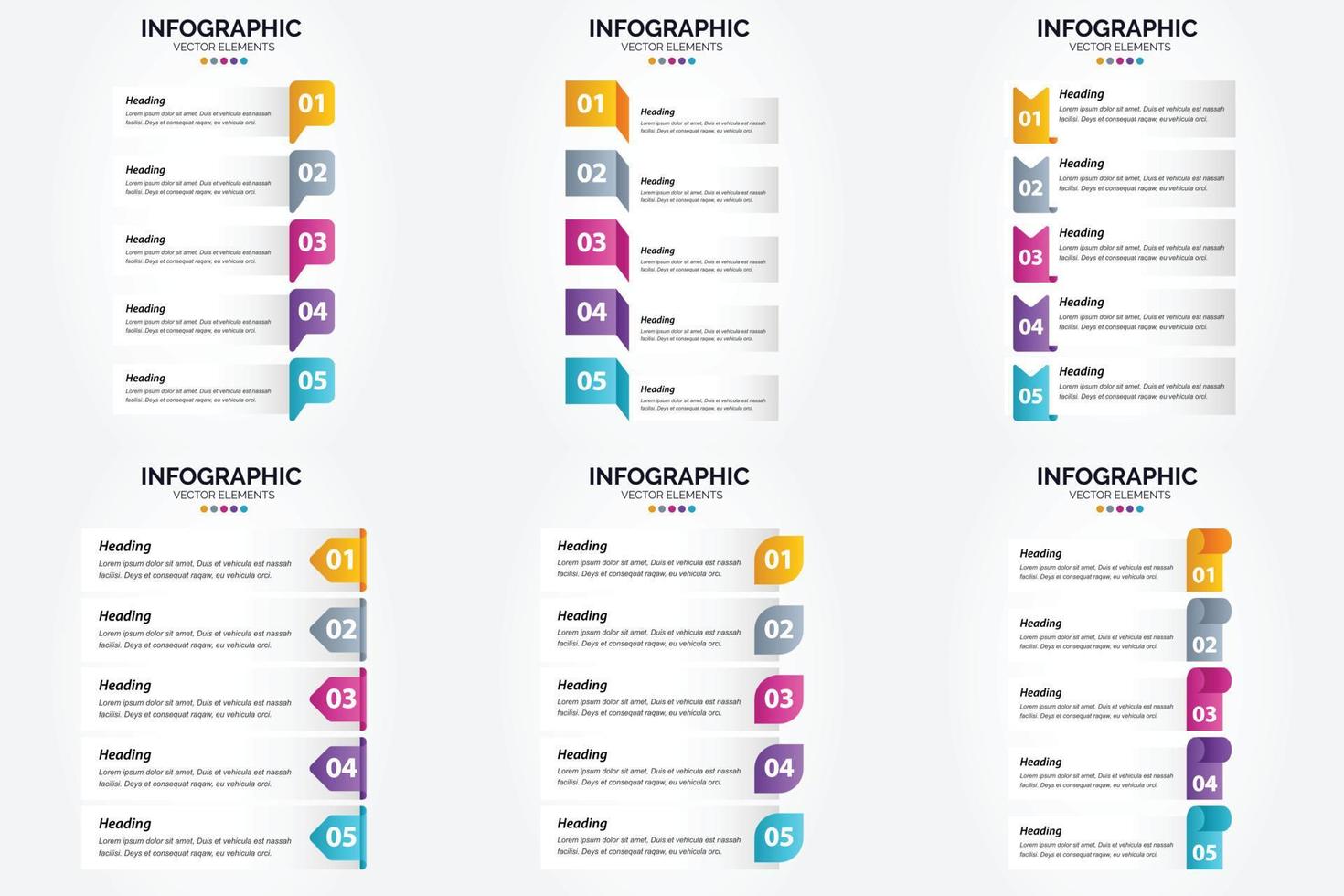 ilustración vectorial infografía conjunto de diseño plano para folleto publicitario y revista vector