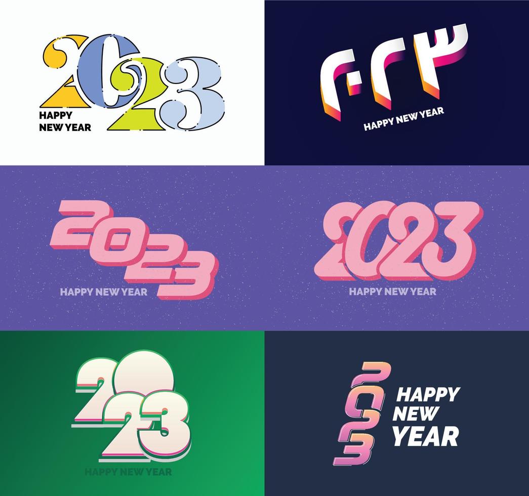 Big Set of 2023 Happy New Year logo text design 2023 number design template vector