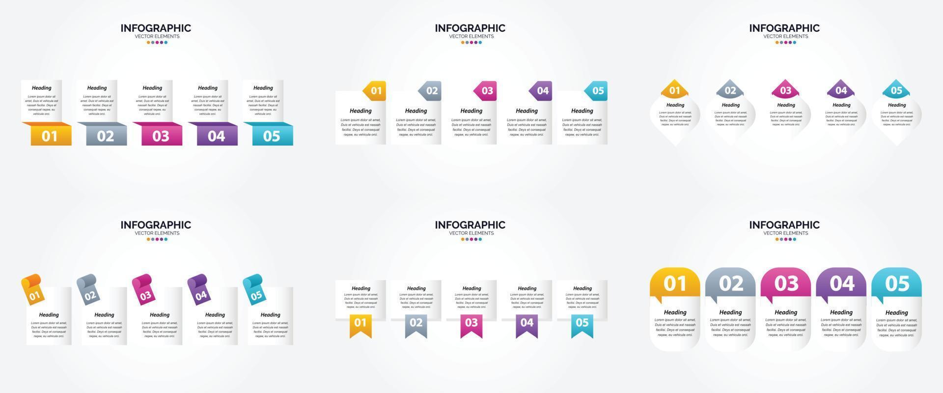 ilustración vectorial infografía conjunto de diseño plano para folleto publicitario y revista vector