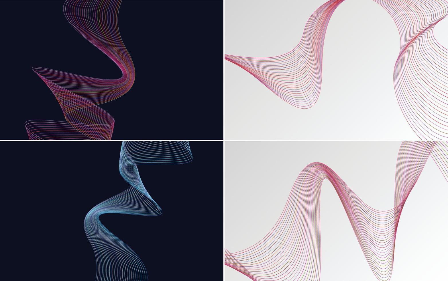 Collection of geometric minimal lines pattern set vector