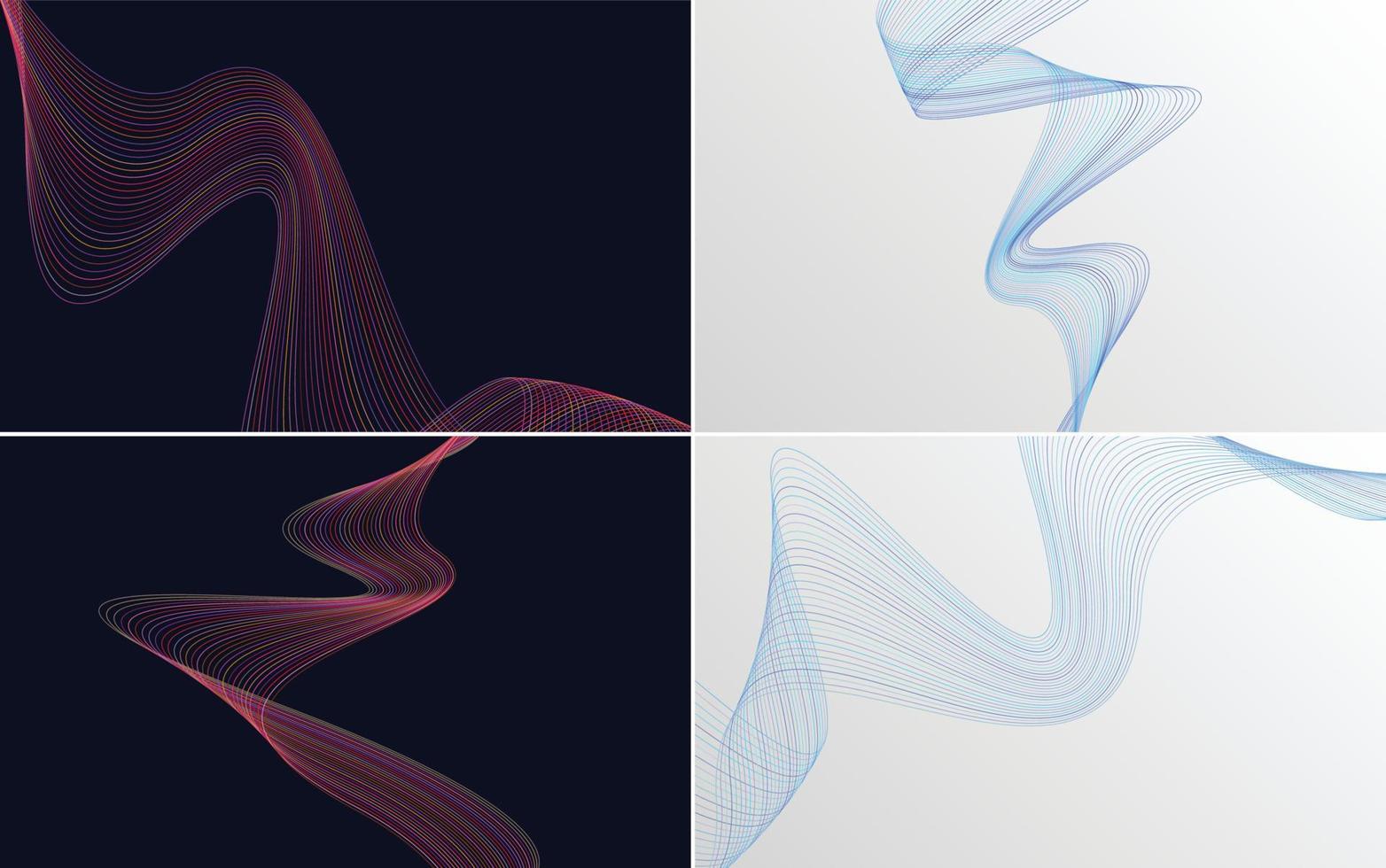 Collection of geometric minimal lines pattern set vector