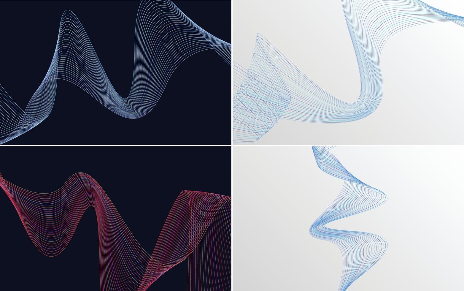 Collection of geometric minimal lines pattern set vector