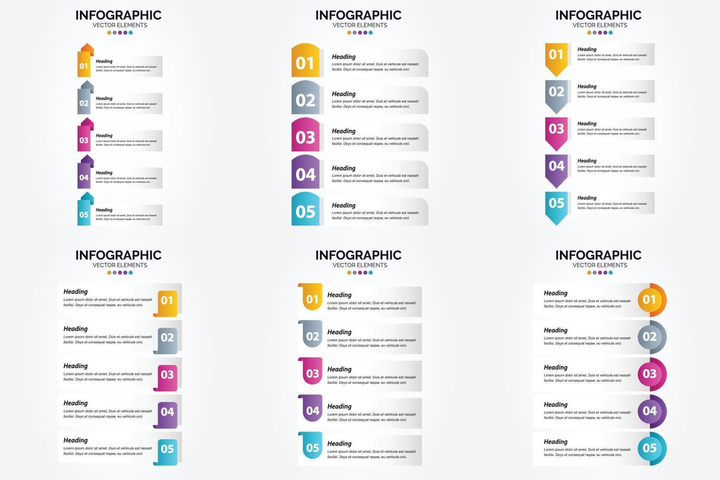 ilustración vectorial infografía conjunto de diseño plano para folleto publicitario y revista vector