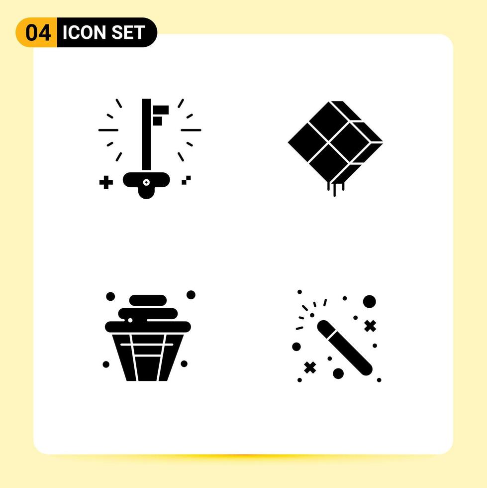 4 Creative Icons Modern Signs and Symbols of business cake success hanging sweet Editable Vector Design Elements