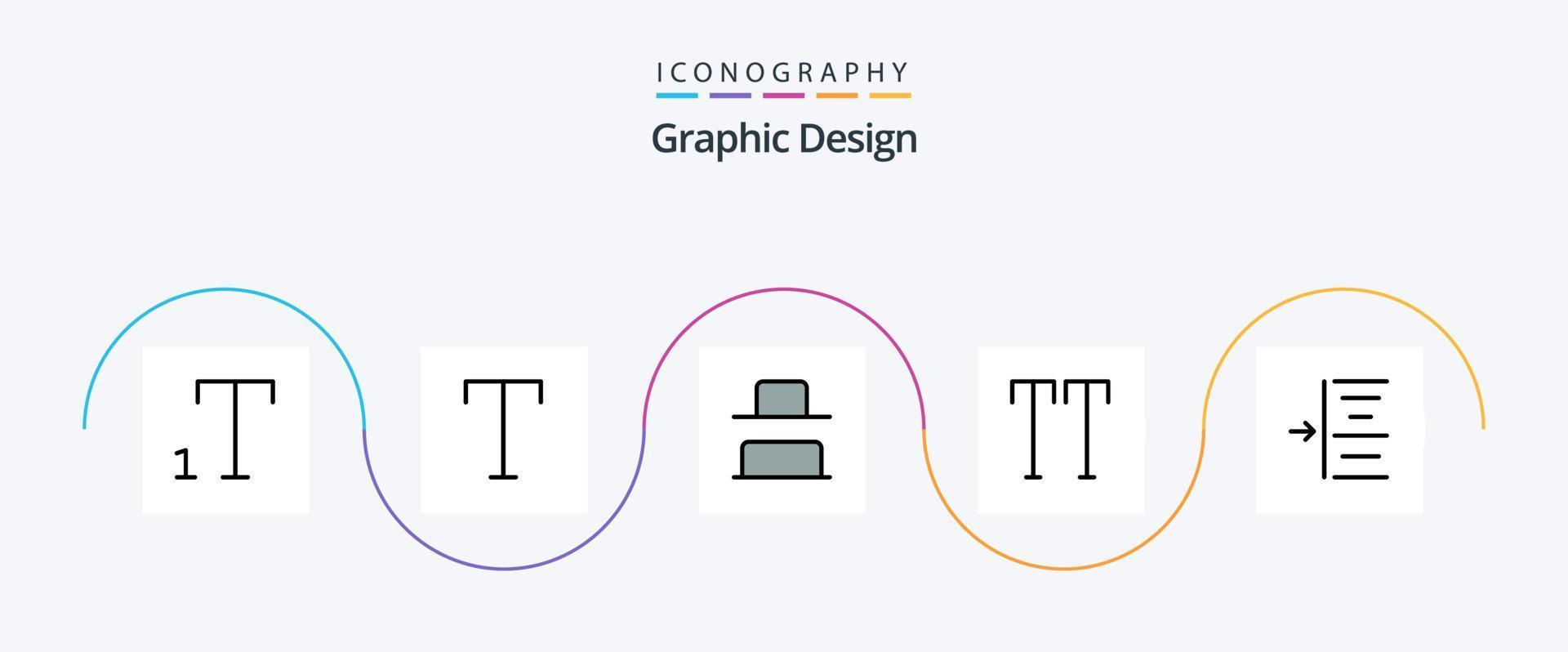 Design Line Filled Flat 5 Icon Pack Including . all. left vector